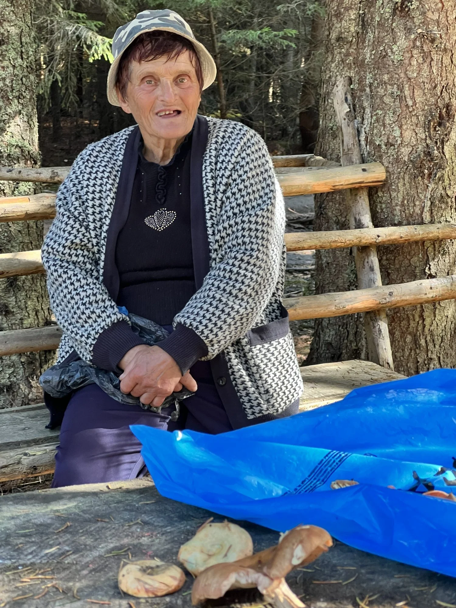 Elderly woman in the village