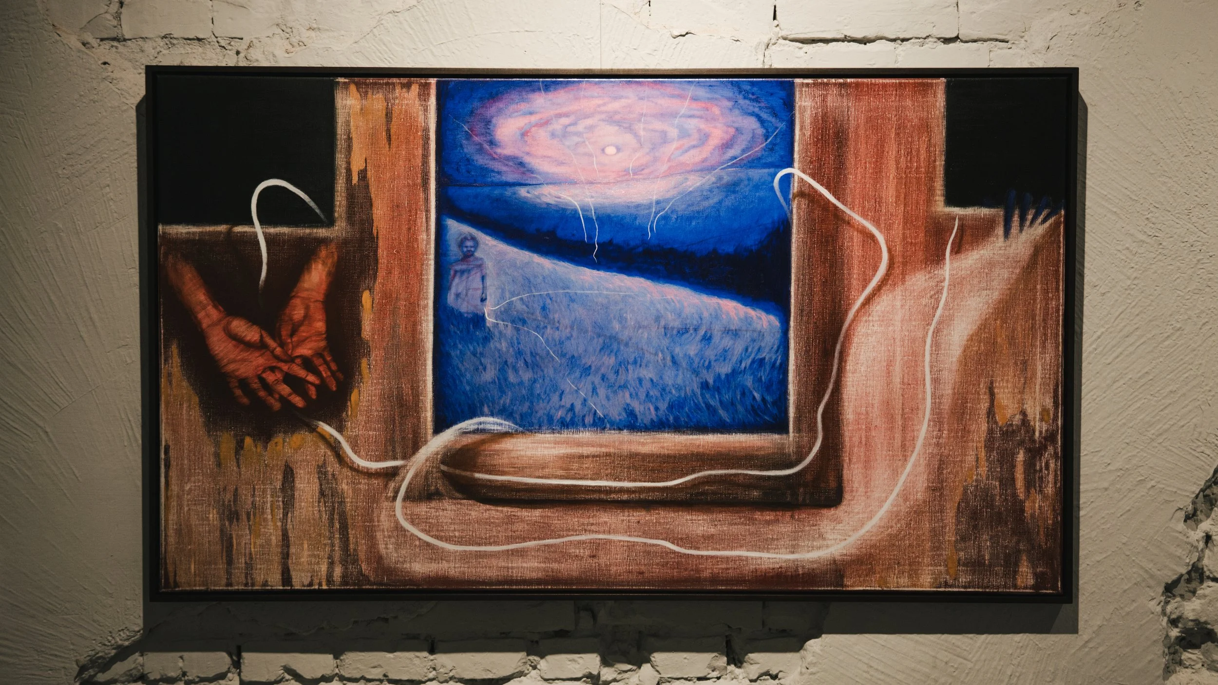 You, I at the core of Theophany, 2025  oil on canvas  80 × 140 cm by Andrada Lolu. Photo by Daniel Truța.
