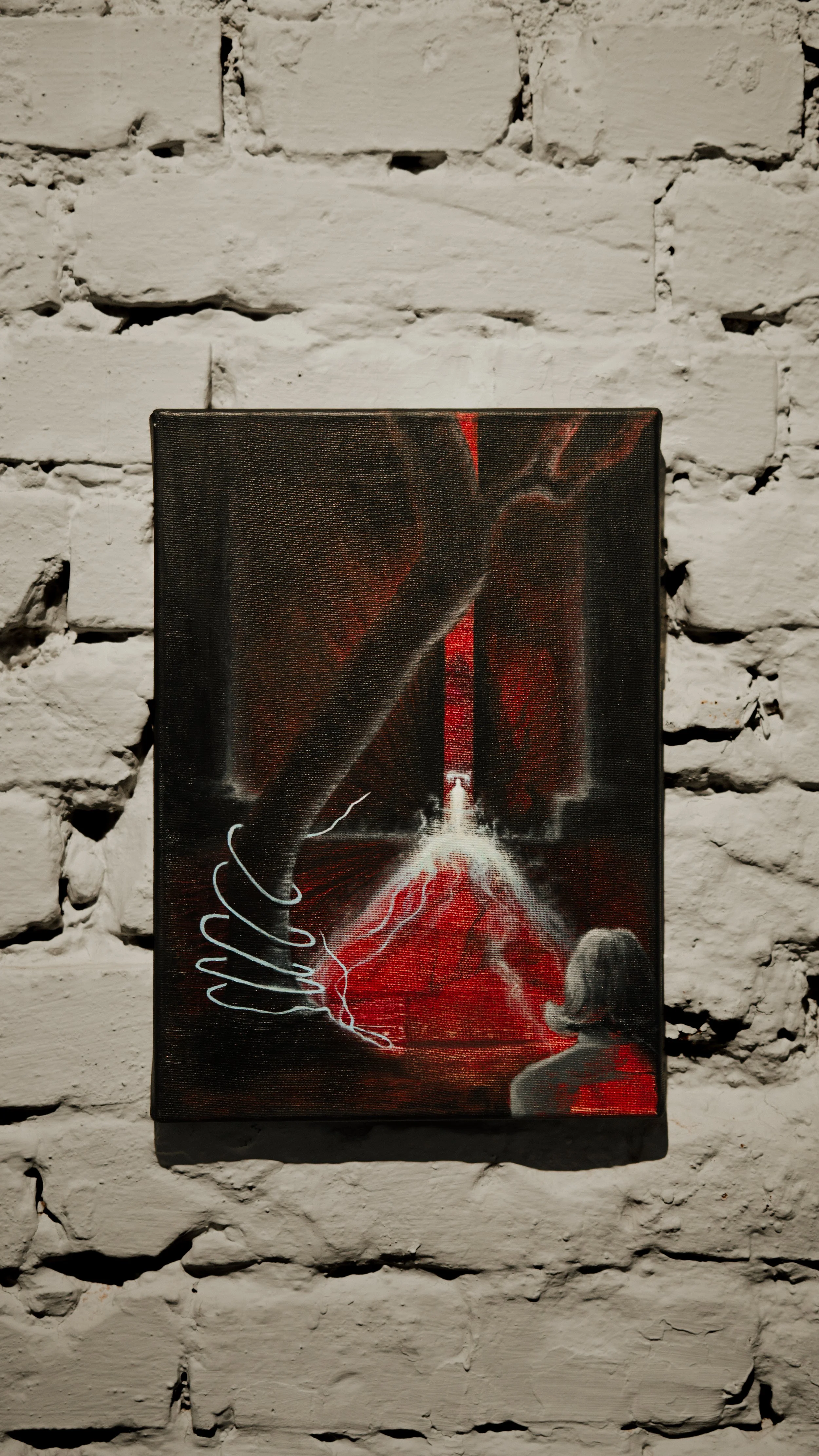Through the valley of the shadow of death, 2025  oil on canvas  35 × 25 cm by Andrada Lolu. Photo by Daniel Truța.