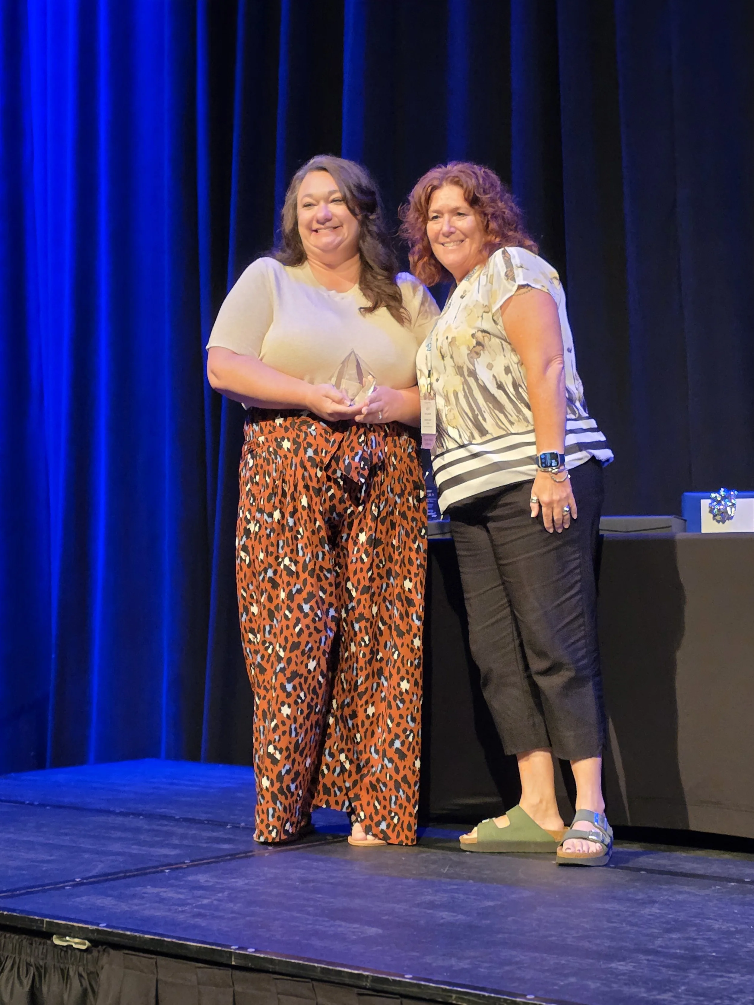Jada Ray, WC District - receiving her award from ICAA EBOD Second VP, Nicki Lawson
