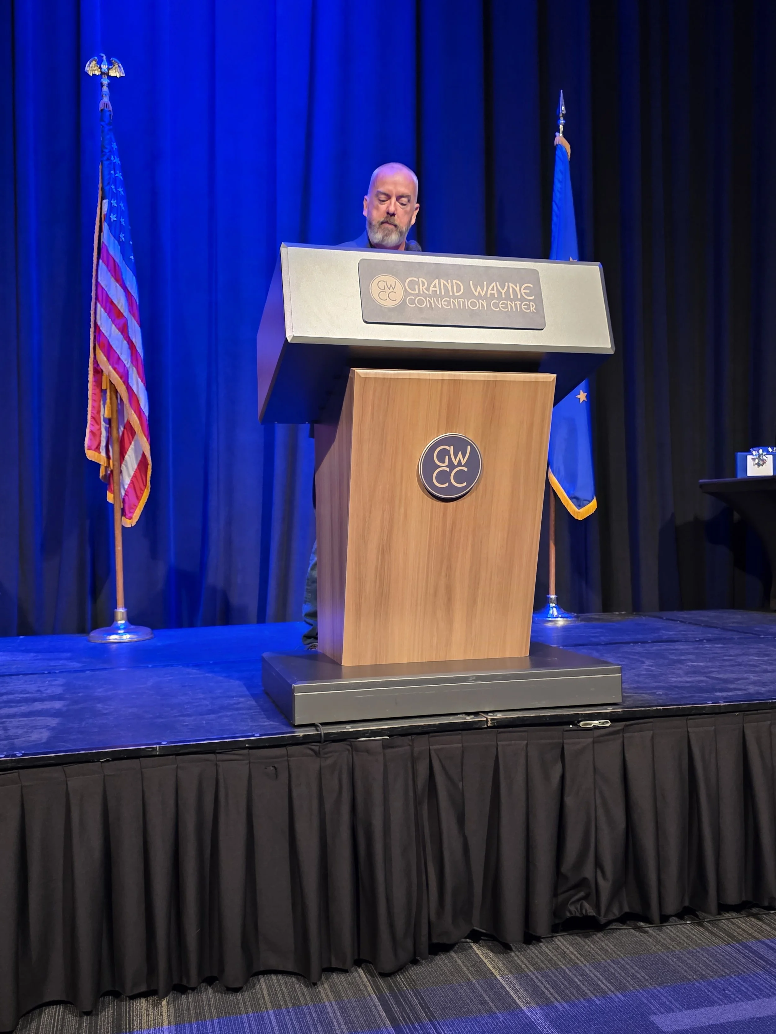 ICAA President, Mike Goopaster announcing the 2026 Assessor of the Year