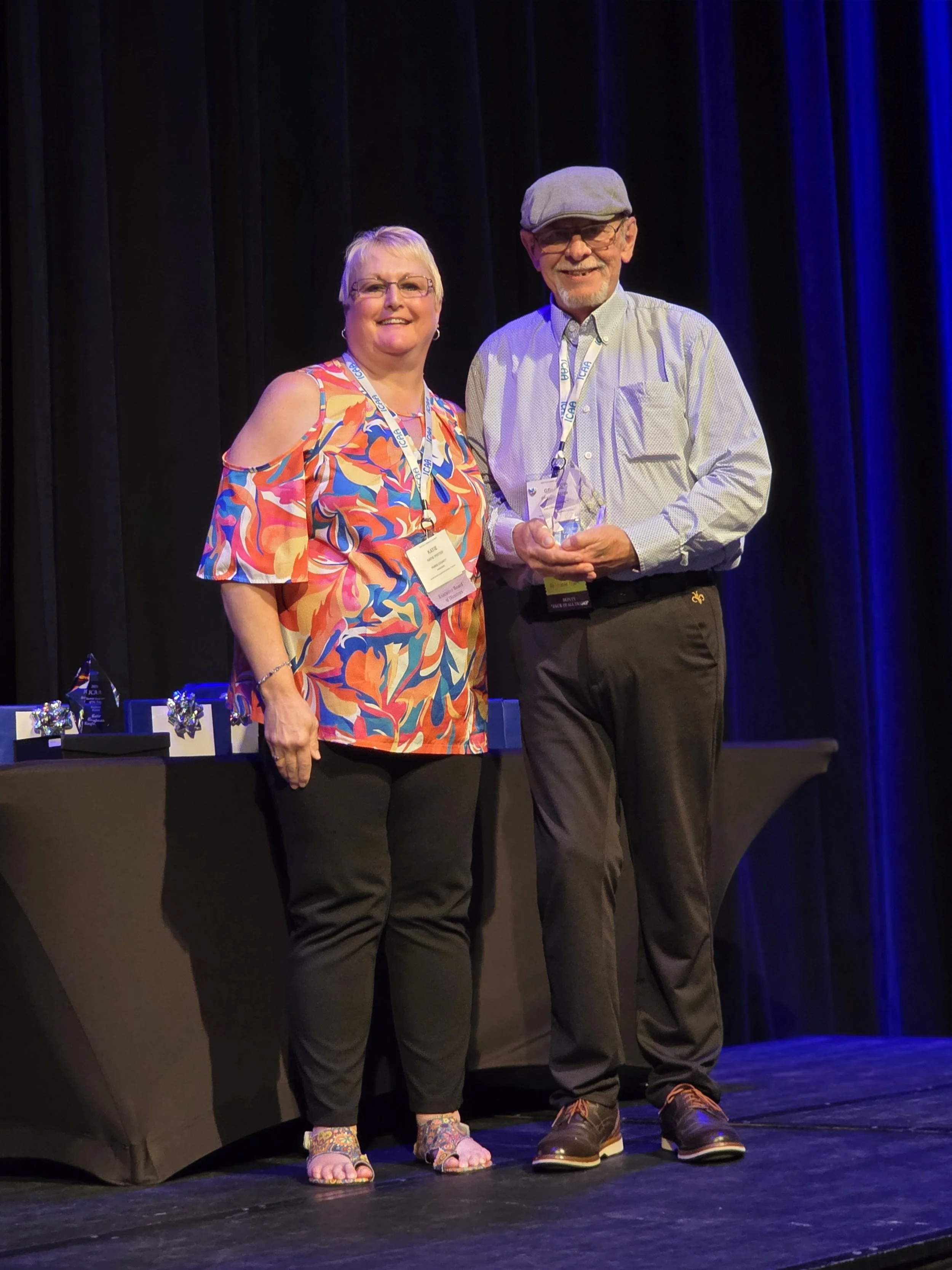 George Caster – EC District receiving his award from ICAA EBOD Secretary, Kattie Potter