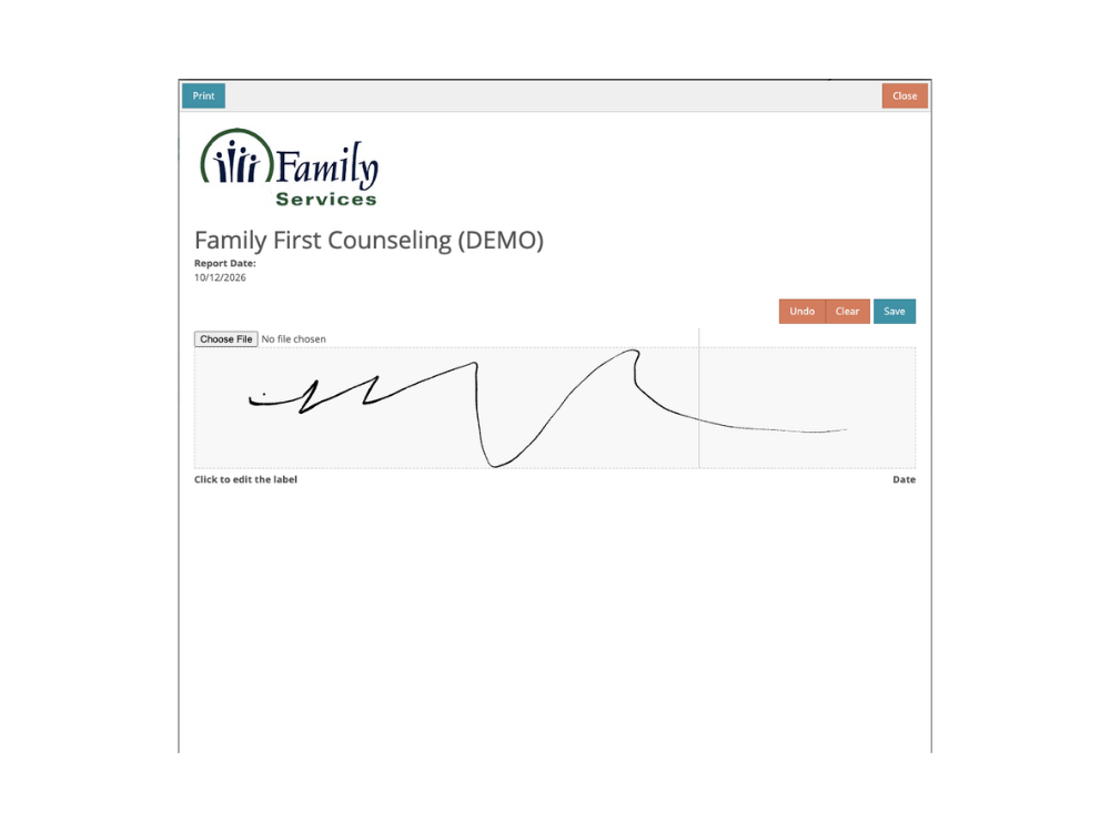 Noteable electronic signature capture interface for clinical documentation