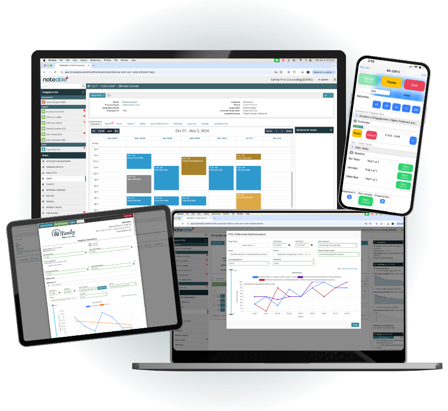 Noteable — ABA & Behavioral Health EHR | Practice Management Software