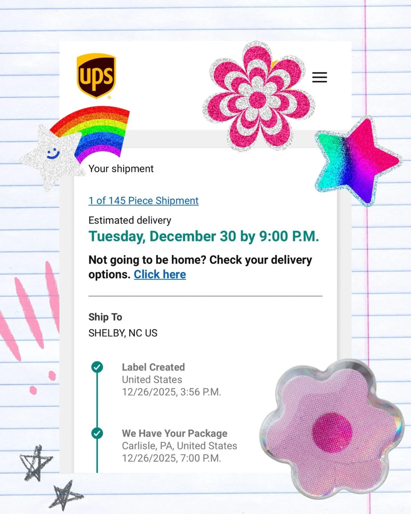 Quite possibly the best shipping notification we&rsquo;ve ever received 😍 Unexpected delays throughout the world of book publishing and distribution pushed our opening inventory order off schedule, but we finally (!!!) have a delivery date. Next wee