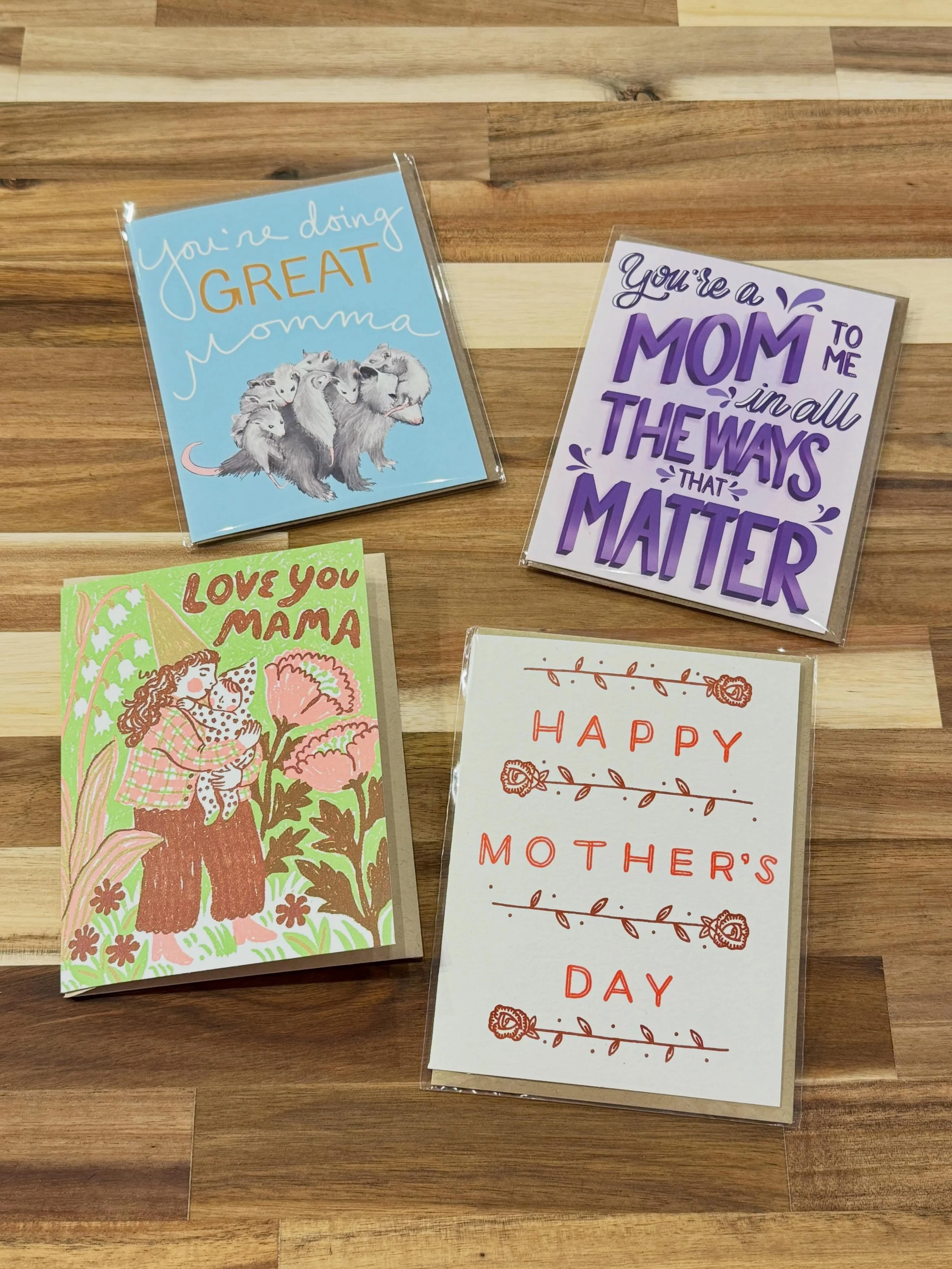 We have sweet cards in stock for Mother&rsquo;s Day (which is Sunday, May 10th, by the way). All cards in the shop are blank and retail for $6. ✨📚🐢