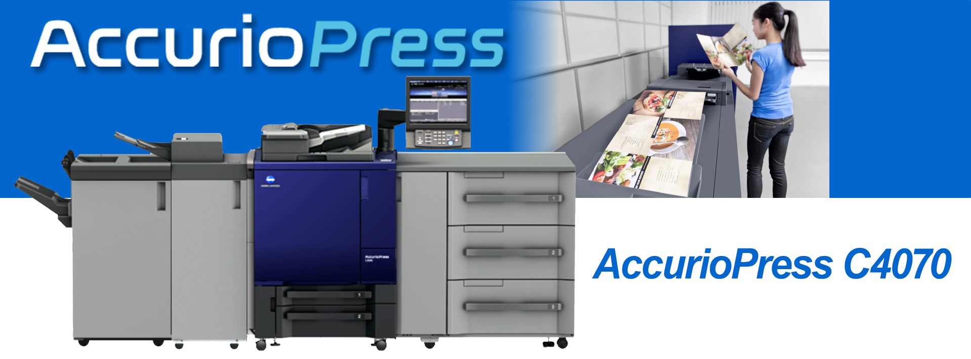 Delivers high-speed printing at 70 pages per minute with two-sided prints up to 34” long. Advanced automation, real-time quality adjustments, and optional tools like the TU-510 Trimmer and IQ-501 Optimizer ensure professional finishing and maximum