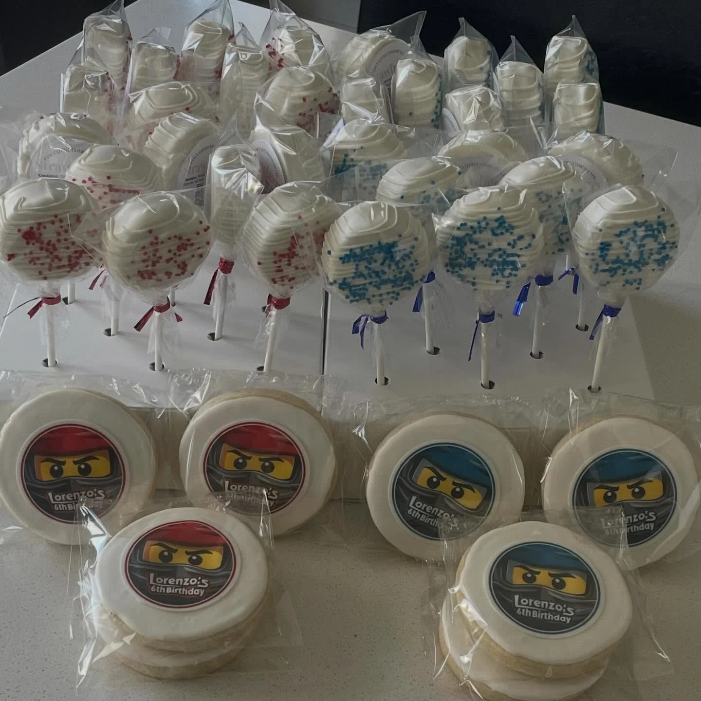 Cake pops + sugar cookies custom-made for the most legendary little ninja&rsquo;s 6th birthday!
