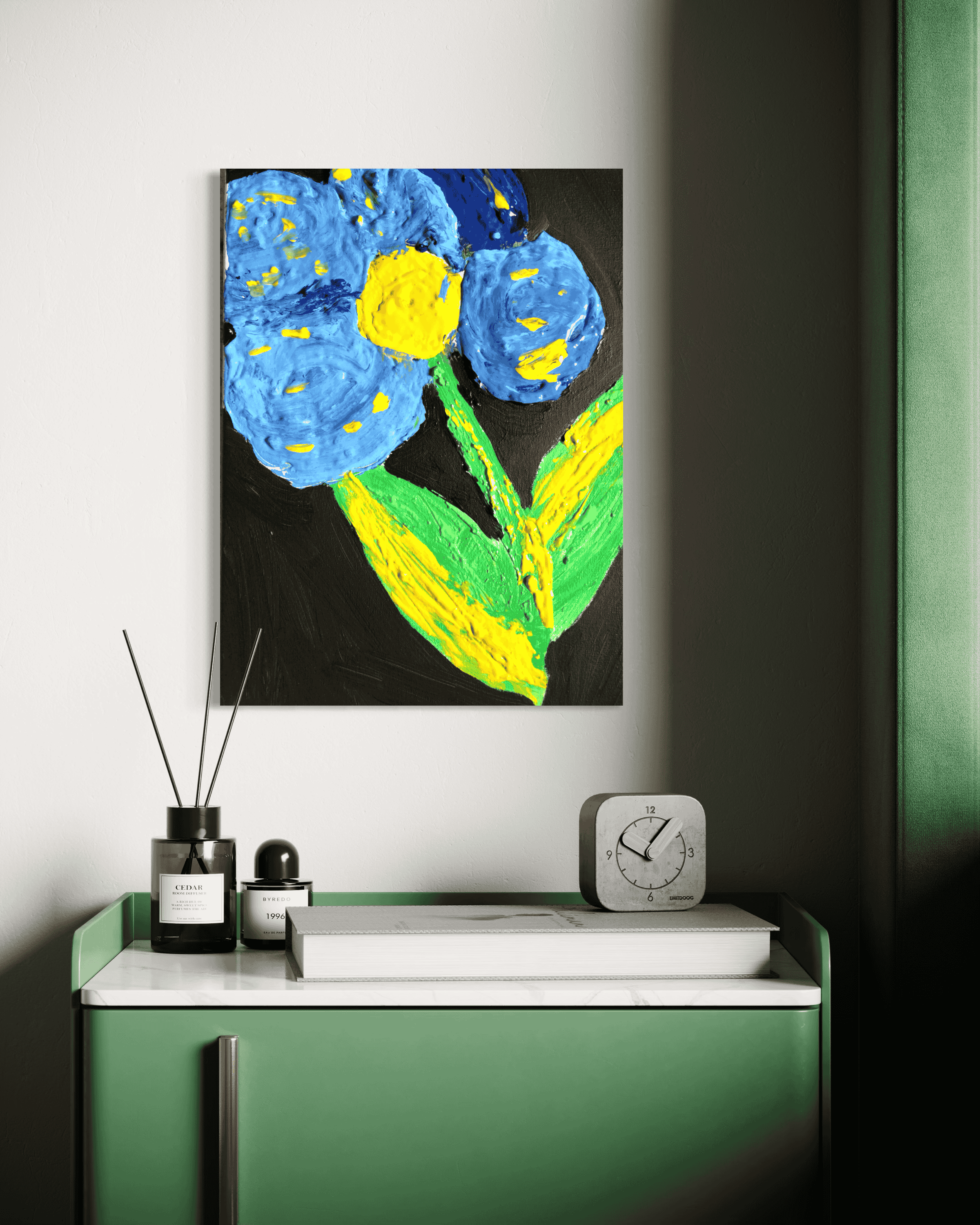 Barbara-Waldkirch-die-blaue-Blume-klein-30x40cm-Acryl-Interieur-1.png