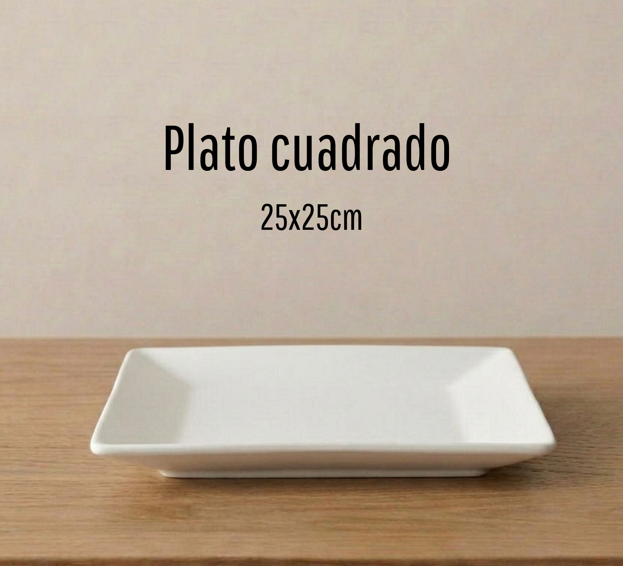 Plato cuadrado grande de cerámica para pintar
