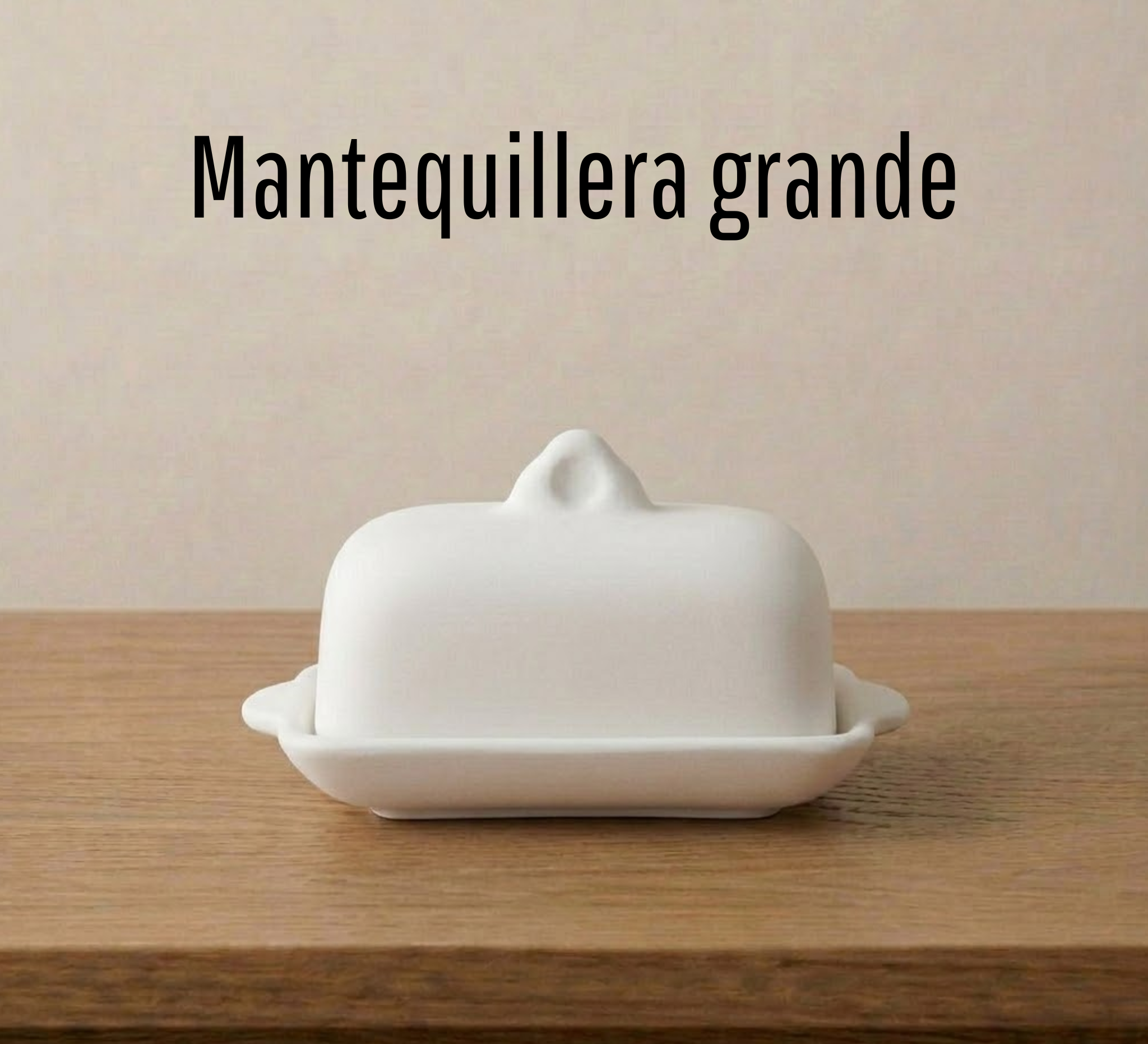 Mantequillera grande de cerámica para pintar