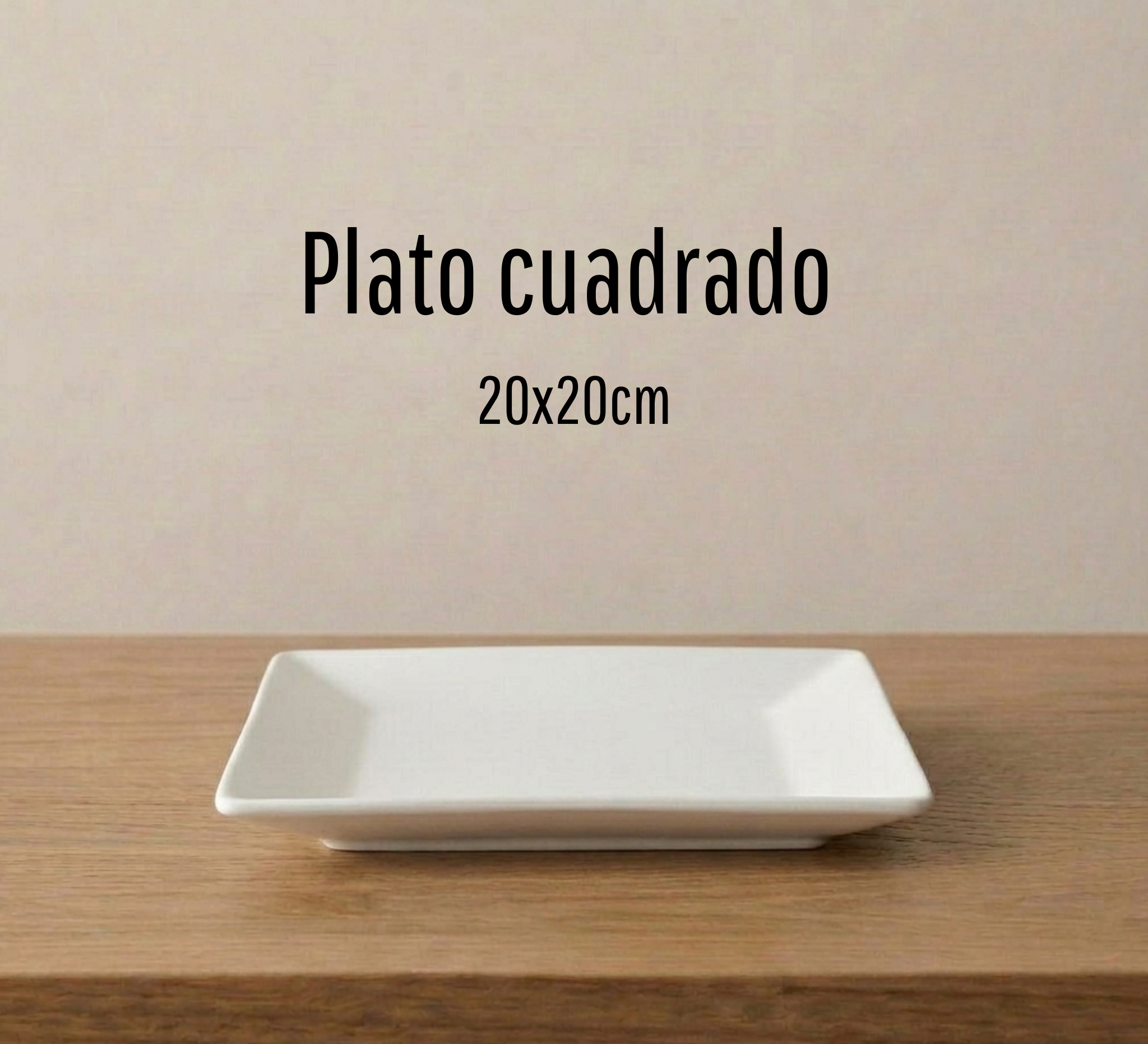 Plato cuadrado de cerámica para pintar