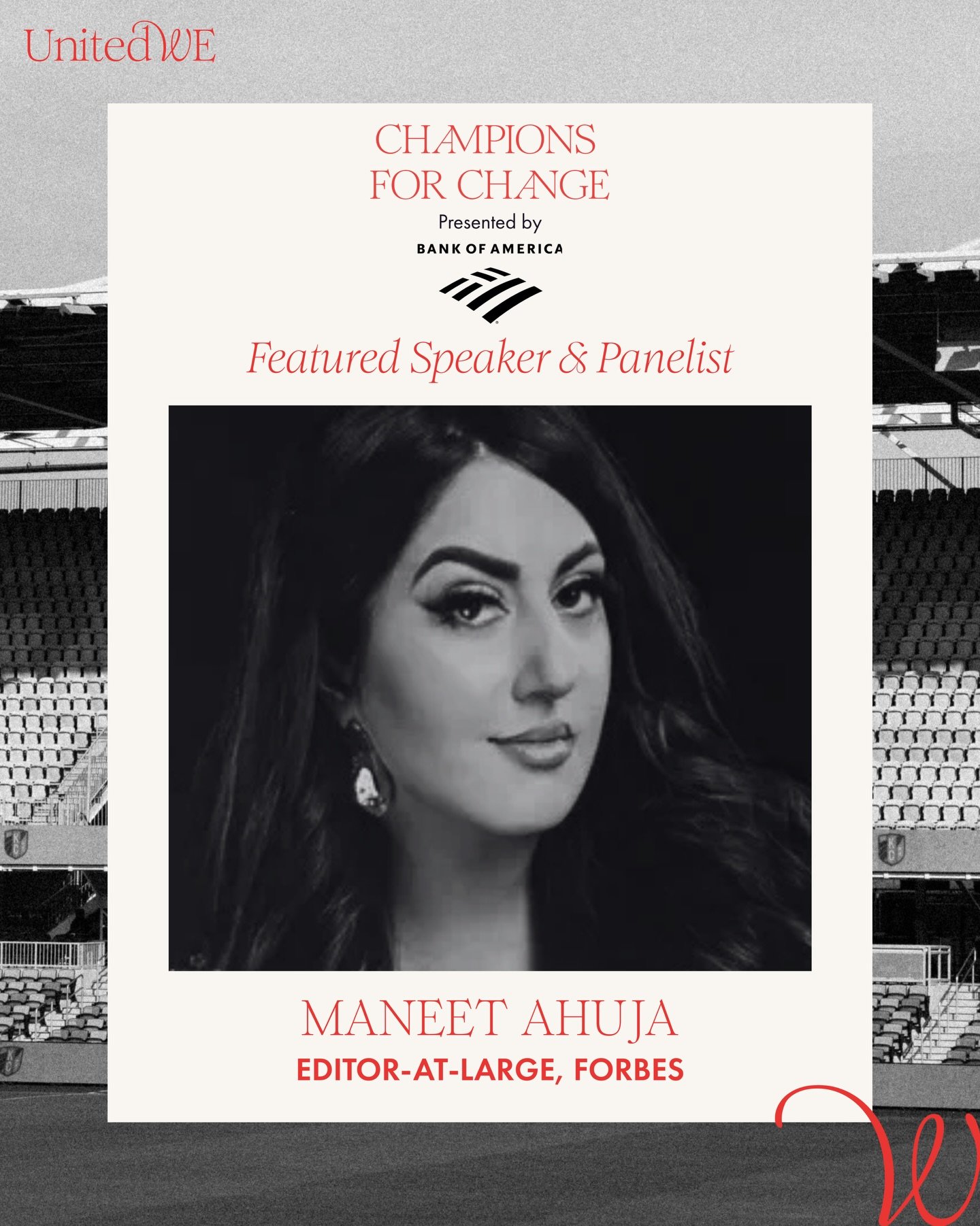 We&rsquo;re excited to welcome Maneet Ahuja, Editor-at-Large at Forbes, to the stage at United WE Champions for Change 2026.

A renowned journalist and voice on global markets, leadership, and innovation, Maneet brings deep insight into the forces sh