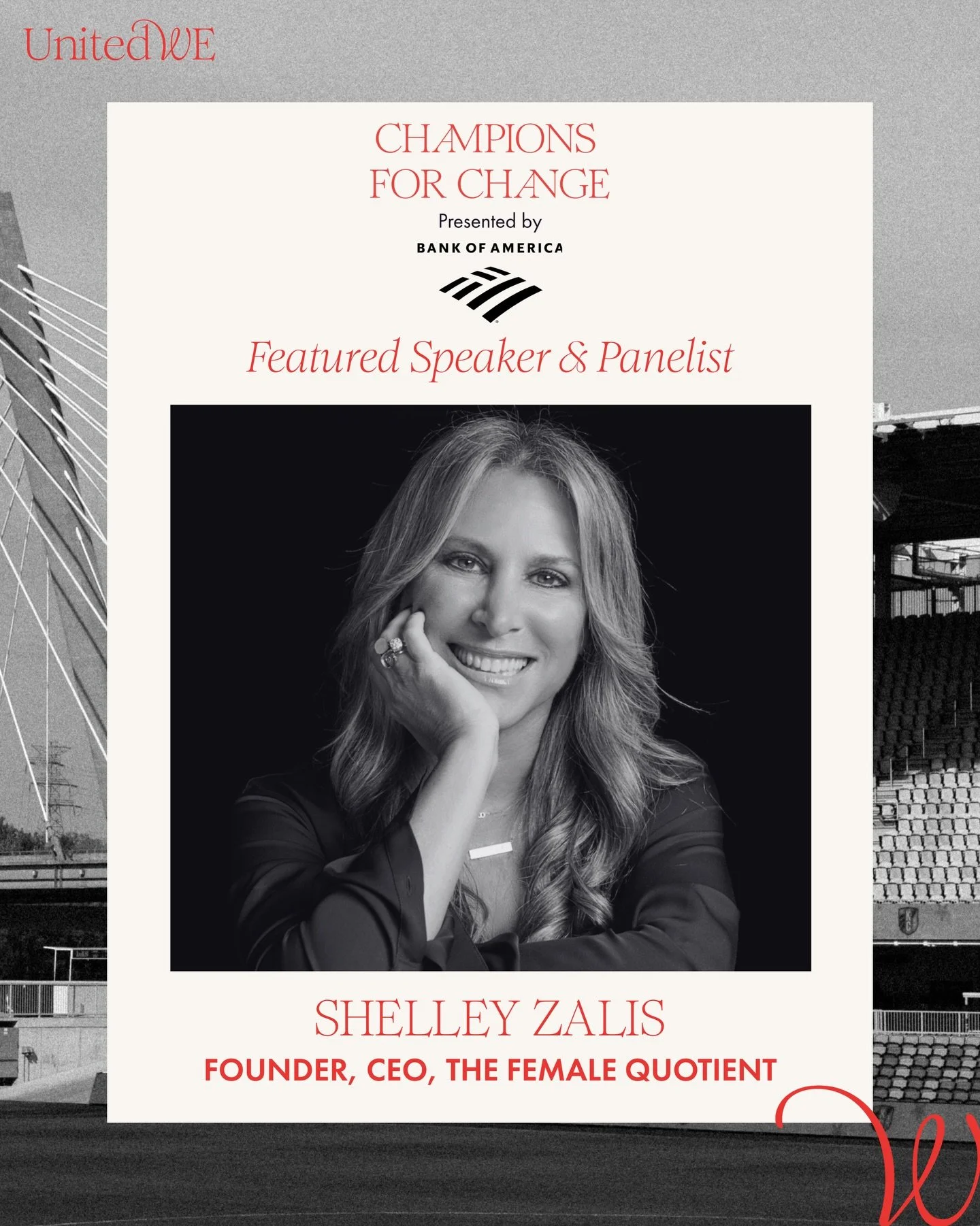 We&rsquo;re thrilled to welcome @shelleyzalis, Founder and CEO of The @femalequotient, as a featured speaker at Champions for Change on May 6, 2026 at CPKC Stadium. 

Shelley has spent her career creating spaces where women&rsquo;s voices, leadership