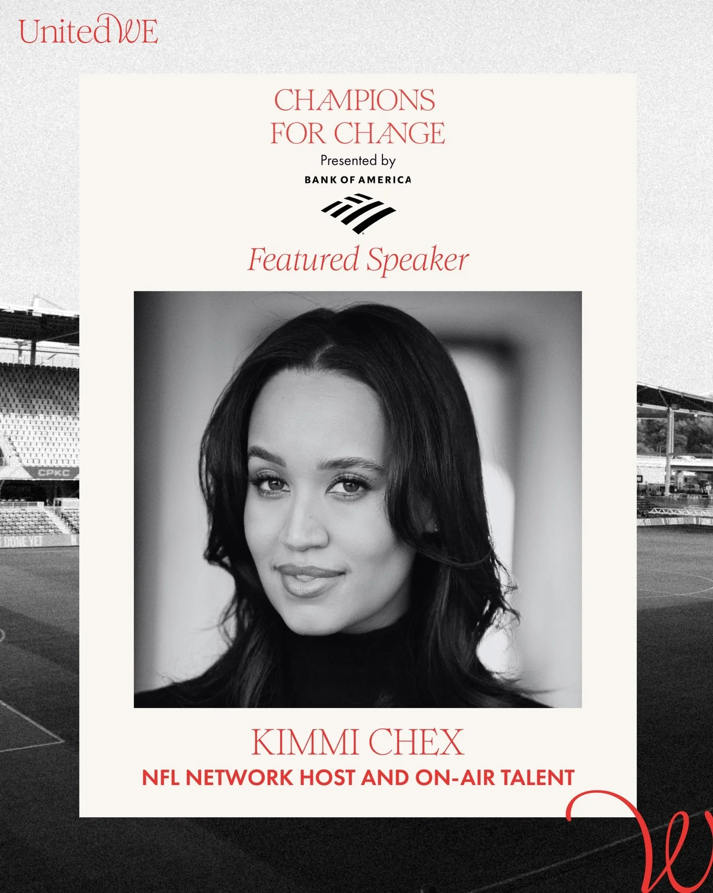 Game day energy is coming to Champions for Change. 🏈✨

We&rsquo;re excited to welcome Kimmi Chex, host and on-air talent for NFL Network, as a featured speaker at Champions for Change.

Known for her sharp insights, dynamic storytelling, and fresh p