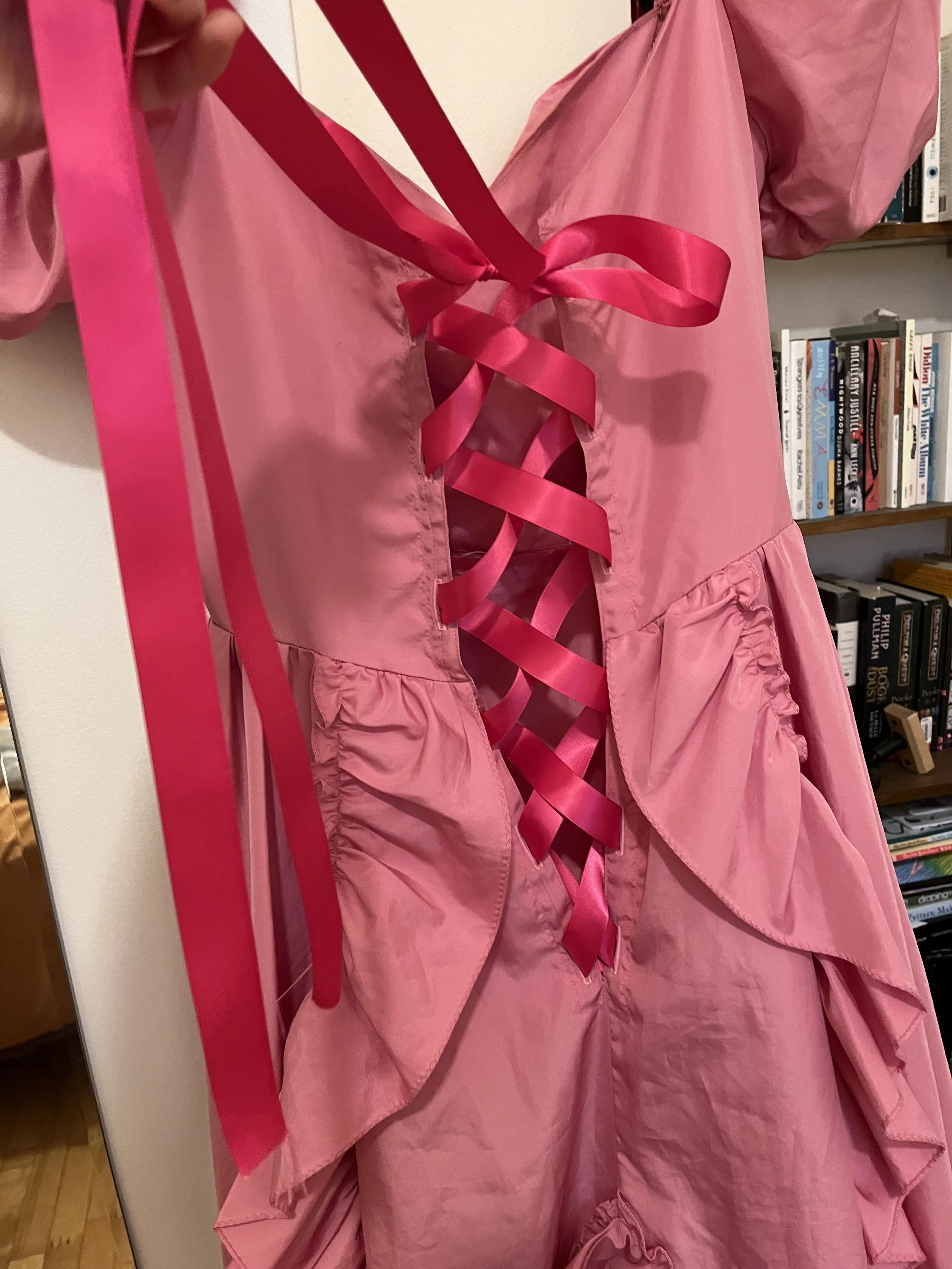 Back zipper was replaced with a corset-style lace up back, adding decorative flair while improving functionality / Designed and sewn by Eliza