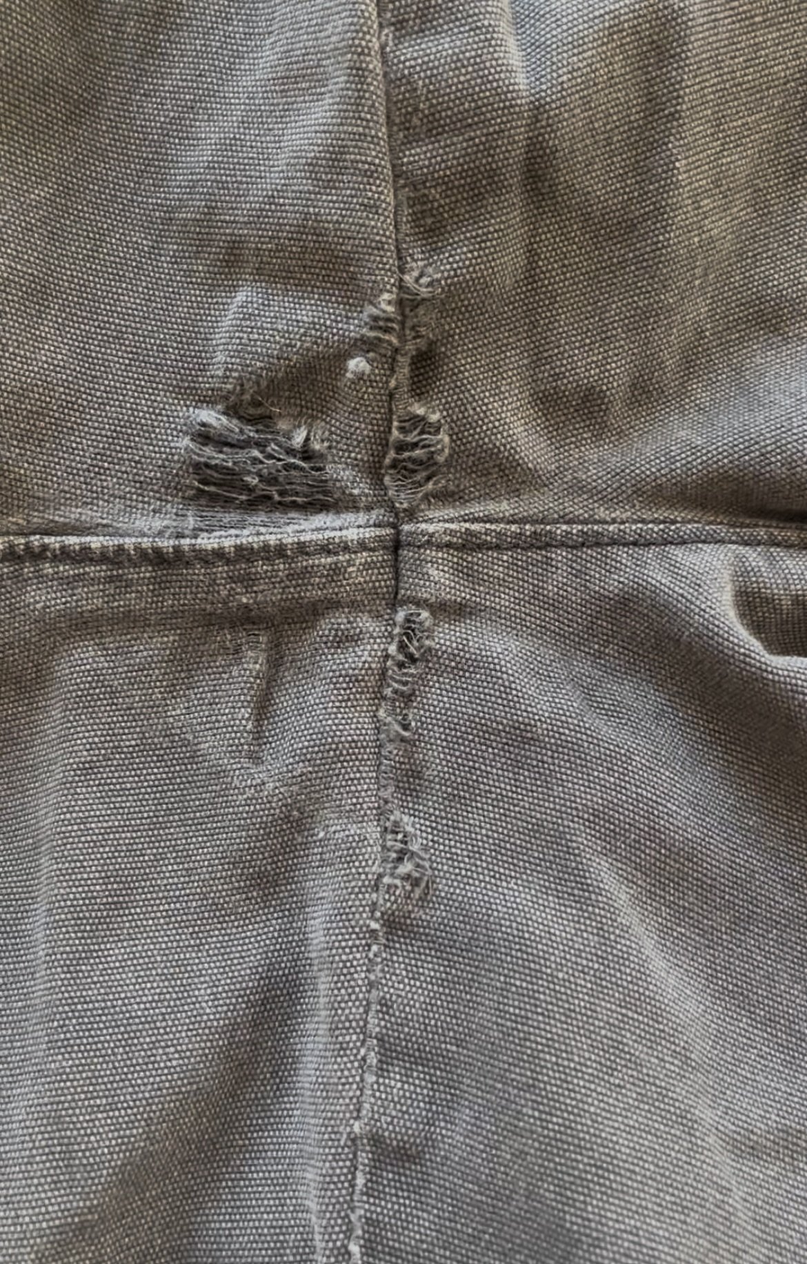 Before: Crotch of jeans was torn and threadbare in places
