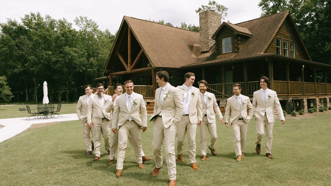 A moment for the guys &mdash; and Thomas and his groomsmen in front of our cabin. Shot by @eliisabethgrace.photo,  associate @Photoandfilmbyalayna and second shooter @autumn.alora.photography. 🤍