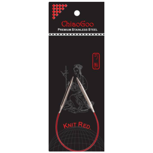 Aiguilles circulaires fixes ChiaoGoo KNIT RED 23 cm