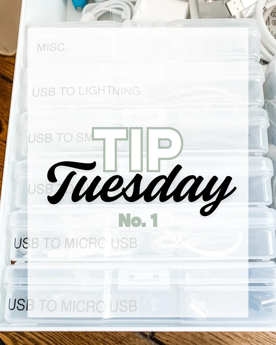 Tip Tuesday!

Everyone has that one draw that&rsquo;s FULL of misc cords, chargers, and wires. Typically half of them don&rsquo;t even work anyone! 

We love using these clear cases to sort, identify, and store these cords! By putting like items &amp