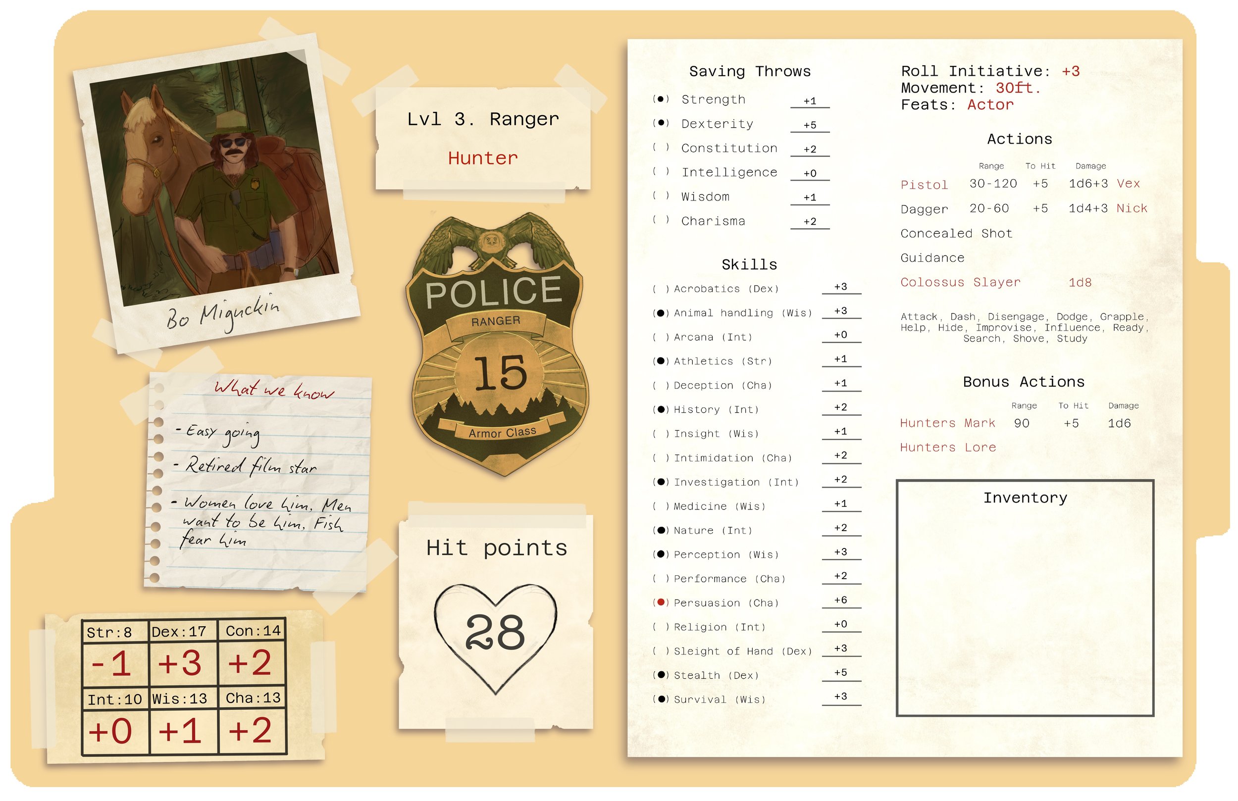 Custom Character Sheet