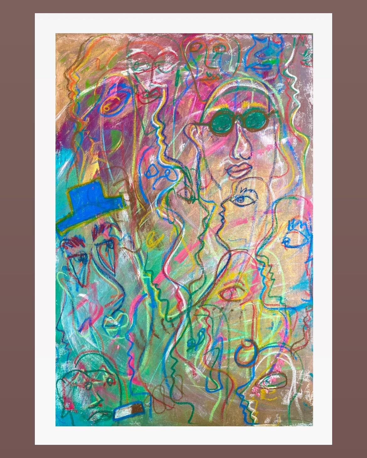 &ldquo;Misfits and Misdimeanors&rdquo; 
Oil pastels and acrylic on canvas 36x24 !
Sold
