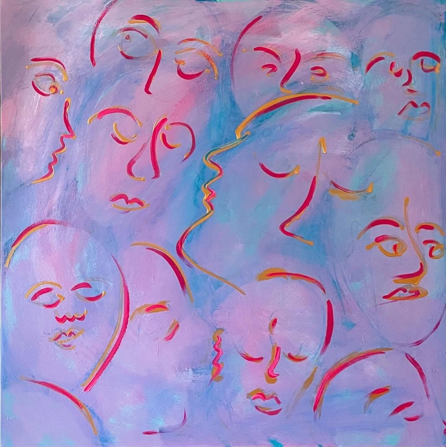 lighting is so weird 
Paintings become different entities in different light
:)
40x40 inches acrylic on canvas