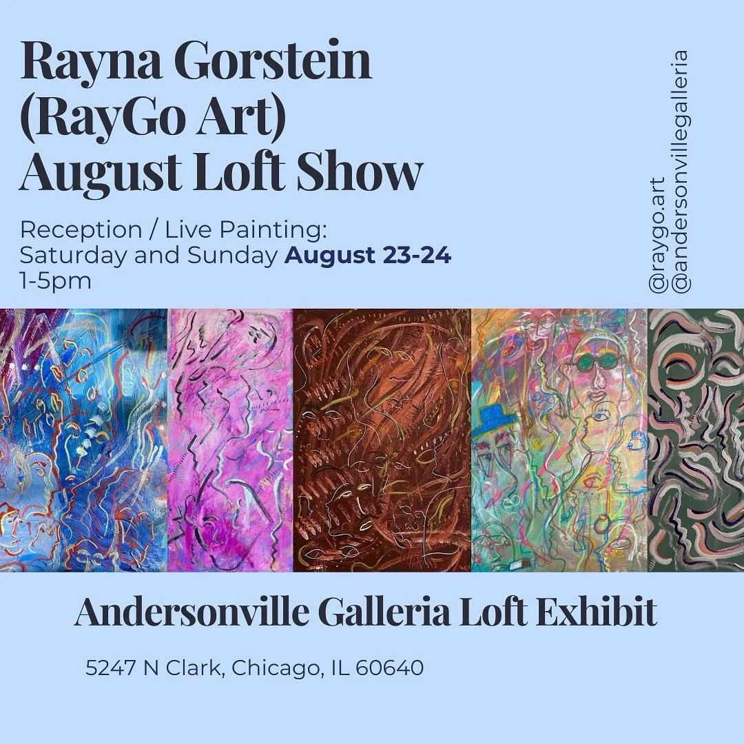 So excited for my solo exhibit this month 🥲 it&rsquo;ll be displayed the whole month of Aug at Andersonville Galleria (Loft). Reception and live painting will be weekend of Aug 23-24 (both days from 1-5pm)! Come hang and chat with me!!!! ❣️🎨