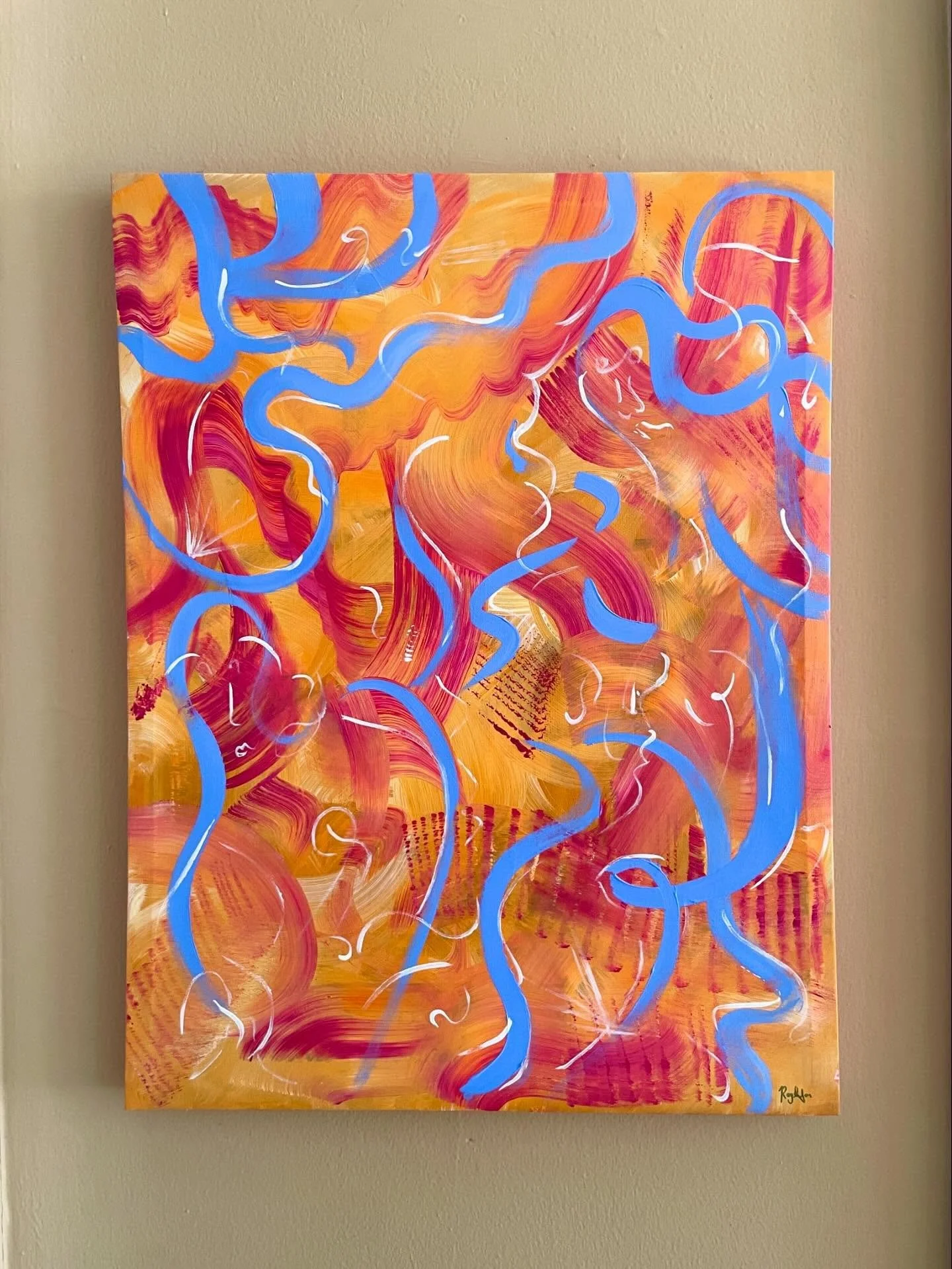 &ldquo;Dancing&rdquo; 
20x 26 acrylic on canvas