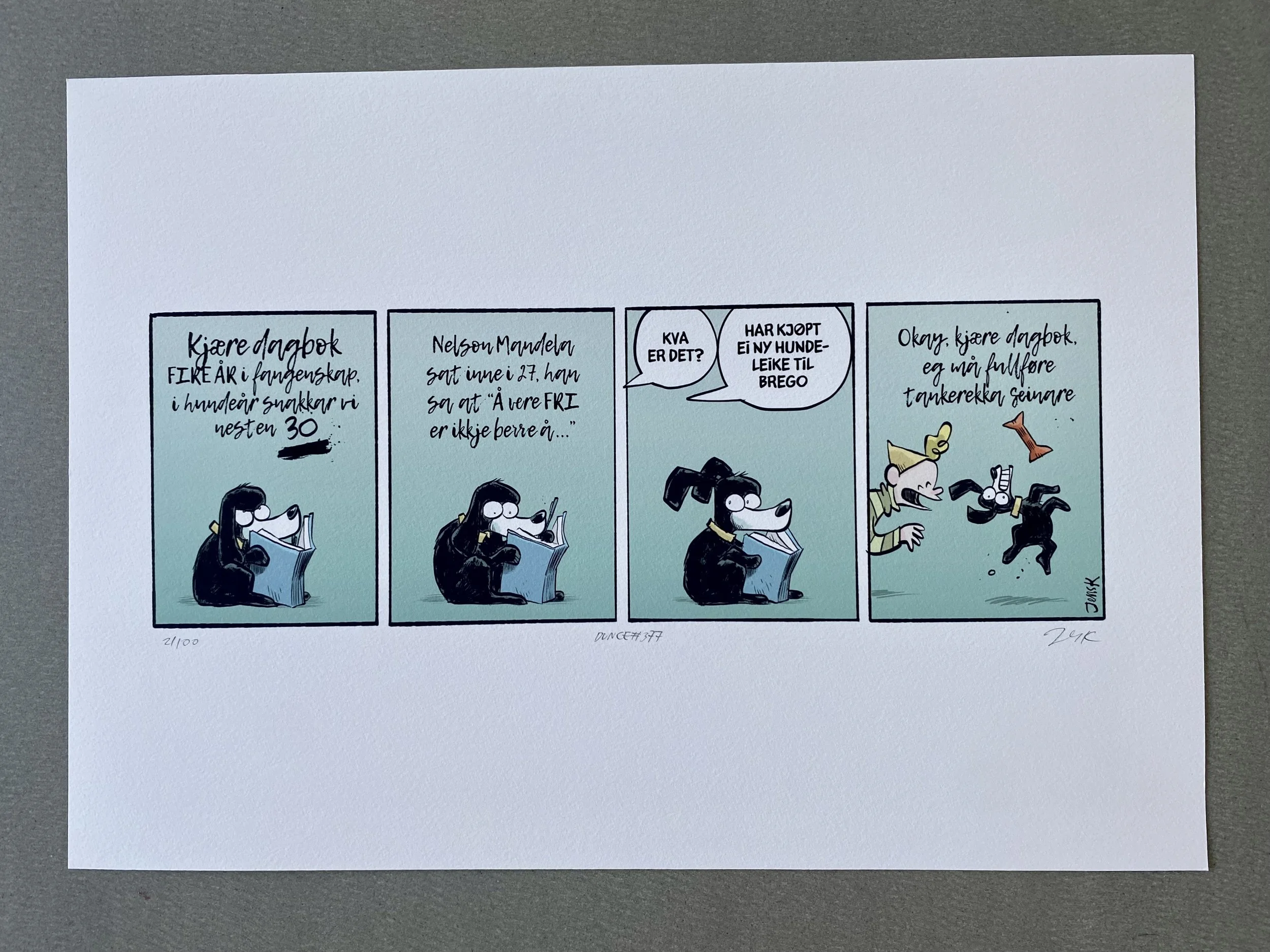 Trykkstørrelse ca A3 bredde.