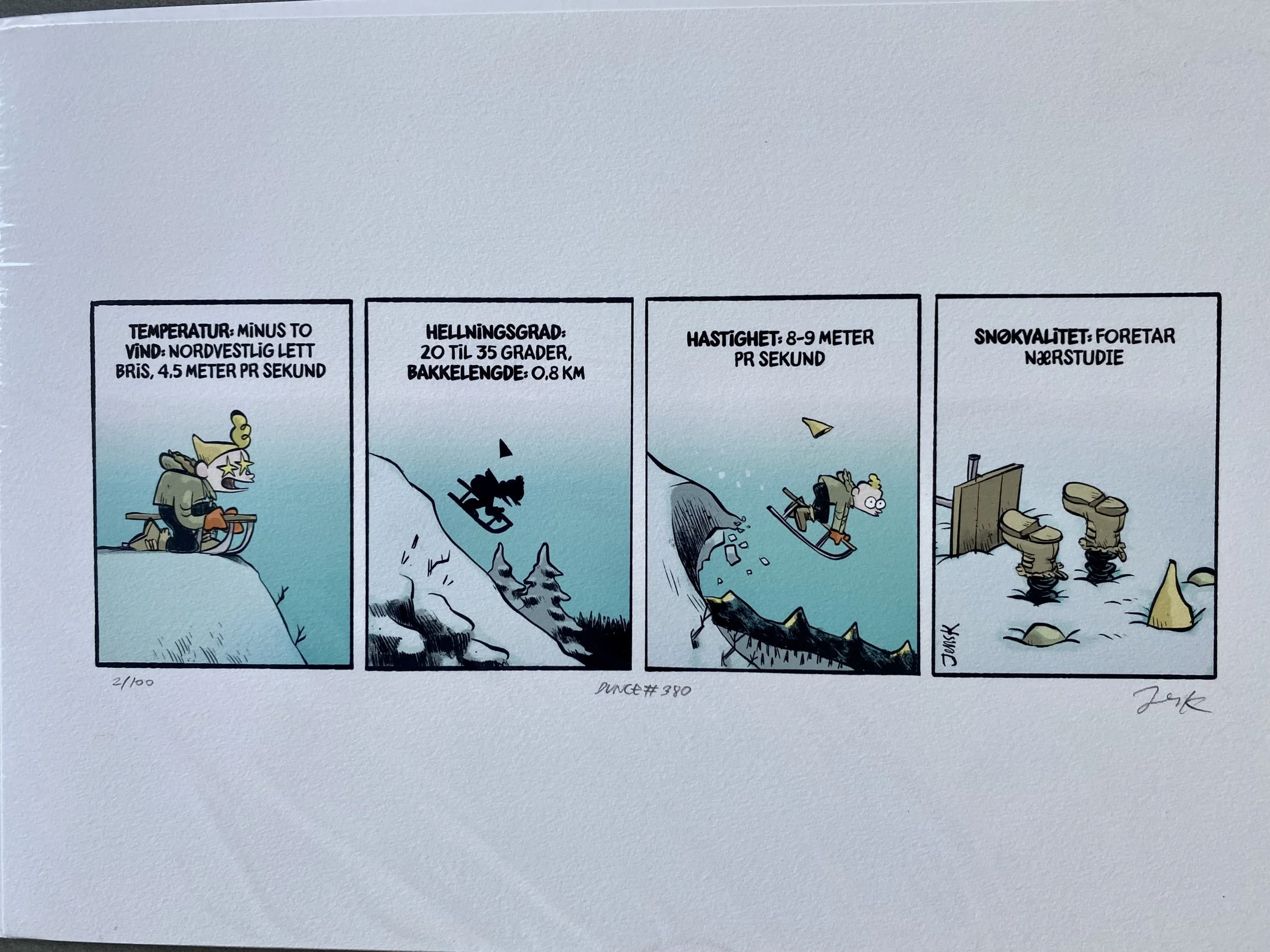 Trykkstørrelse ca A3 bredde.