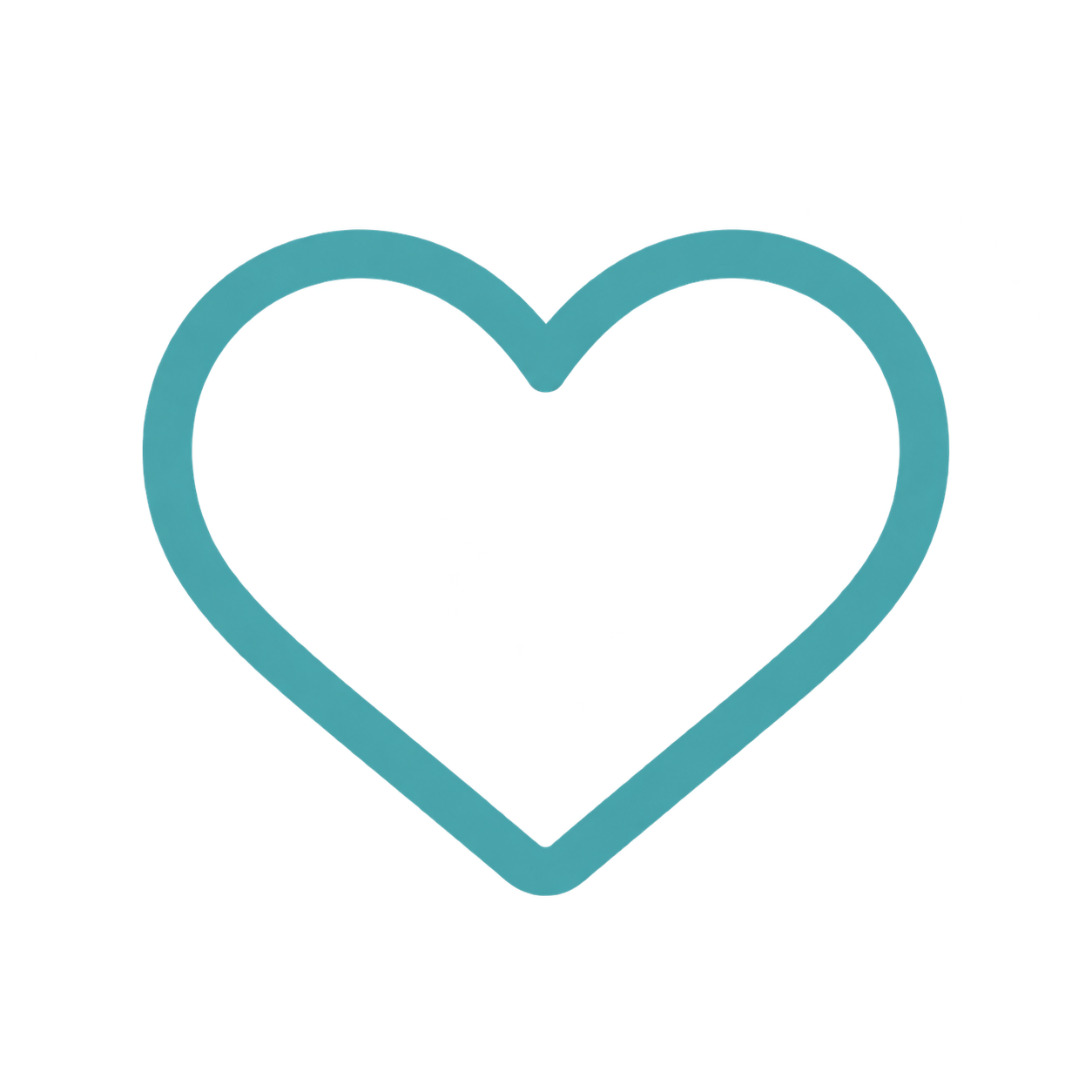 Teal heart outline