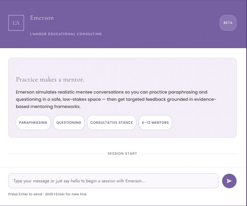 Emerson: New Teacher Mentor Training Bot
