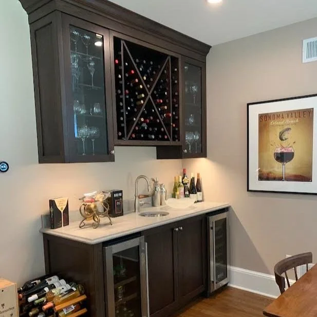 Oakland Family Room Addition custom wine bar