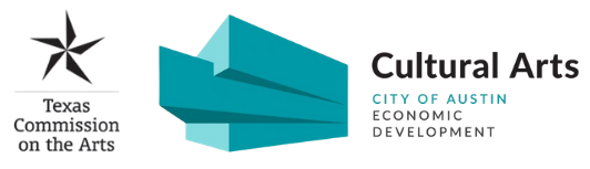 Logo of the Texas Commission on the Arts featuring a stylized blue star and fields of vibrant colors, with the text 'Cultural Arts'.