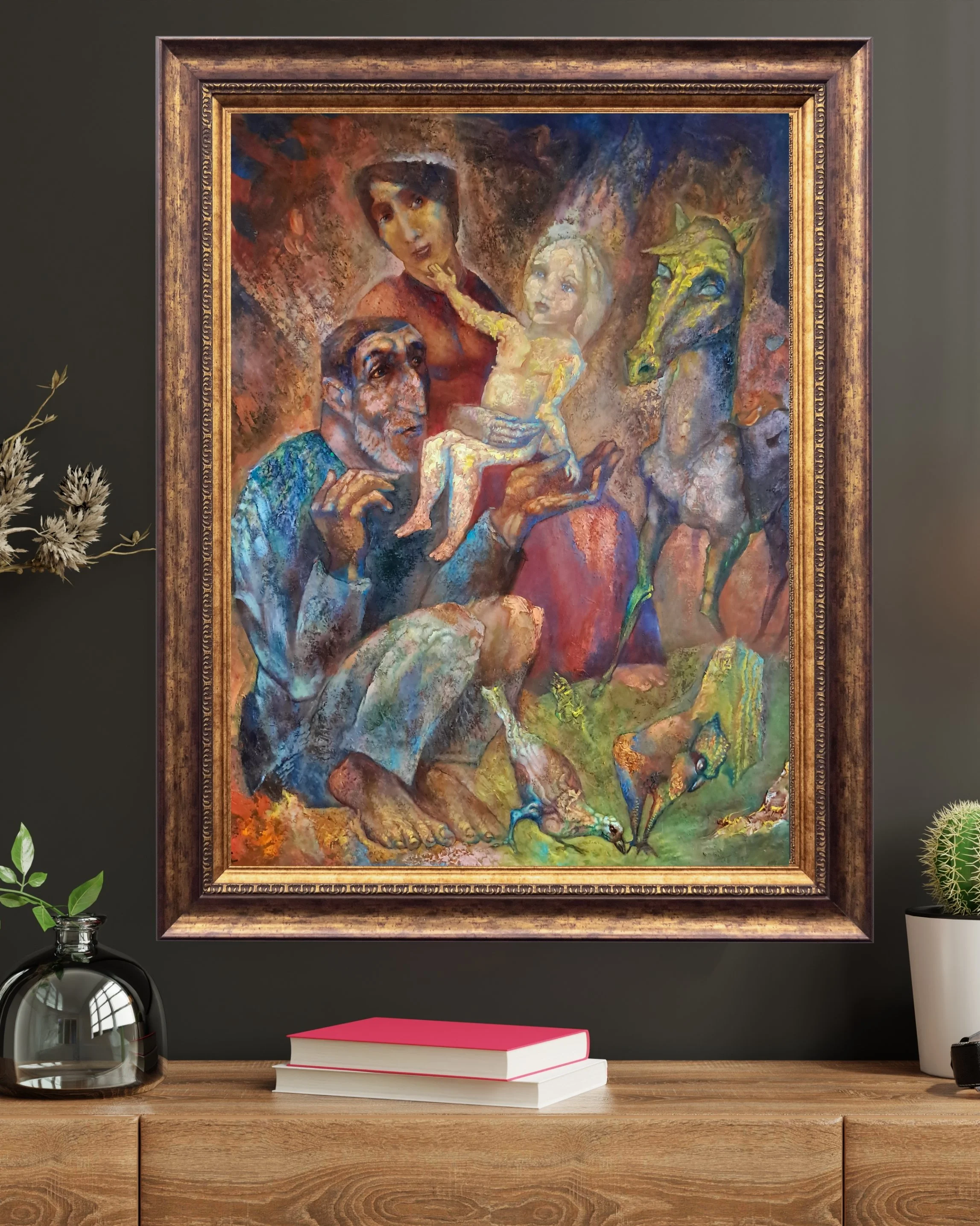 Mary, Jospeh and their child depicted in new way