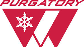 Purgatory W logo with a snowflake design.