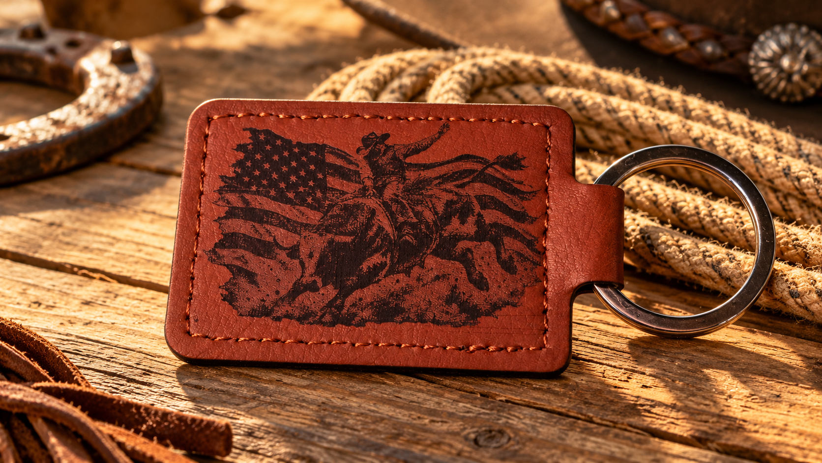 All-American Bull Rider Keychain