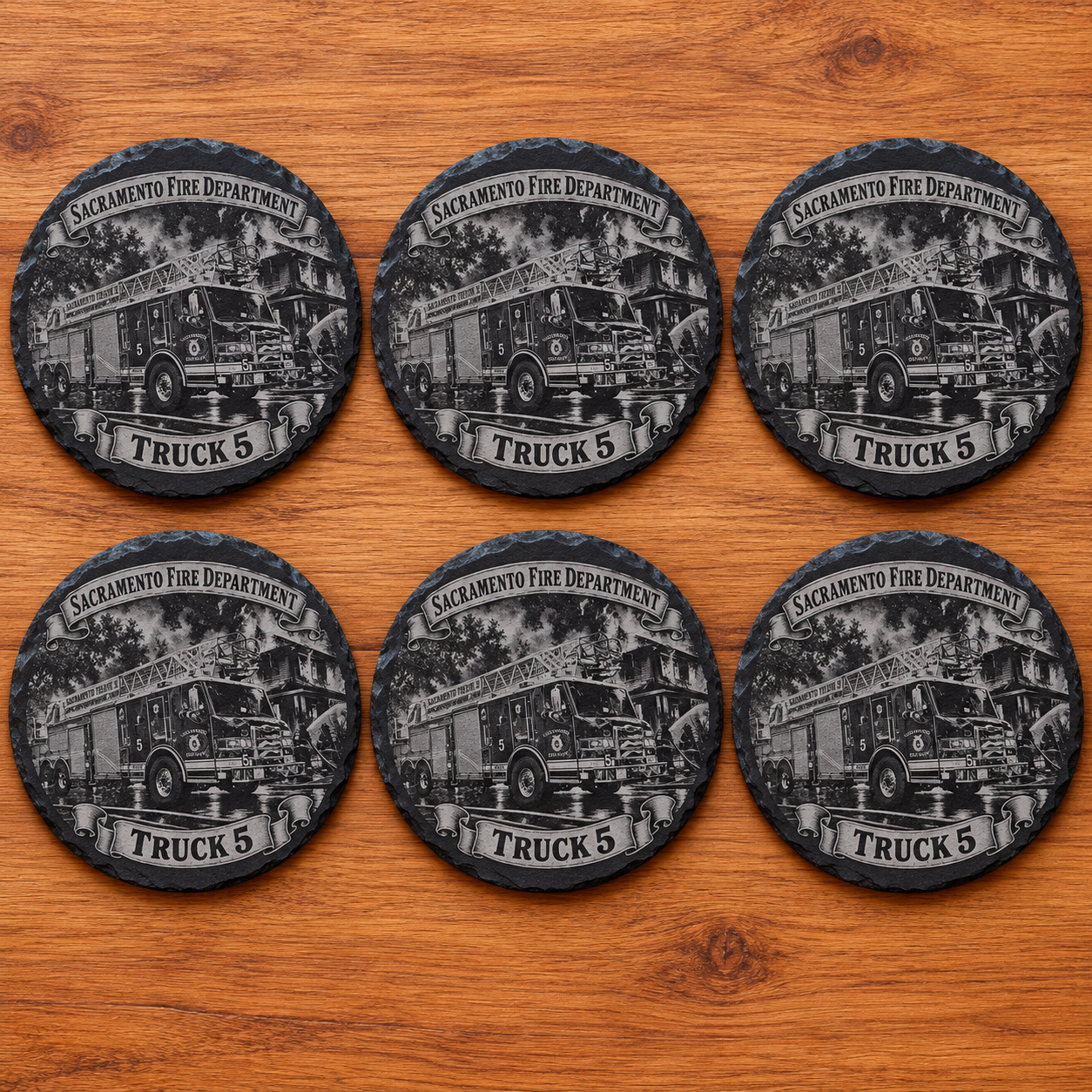 Sacramento Truck 5 — Legacy Edition Slate Coasters, Set of 6