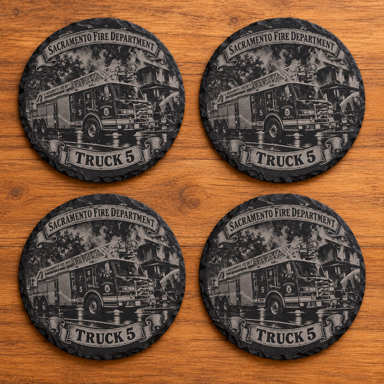 Sacramento Truck 5 — Legacy Edition Slate Coasters, Set of 4