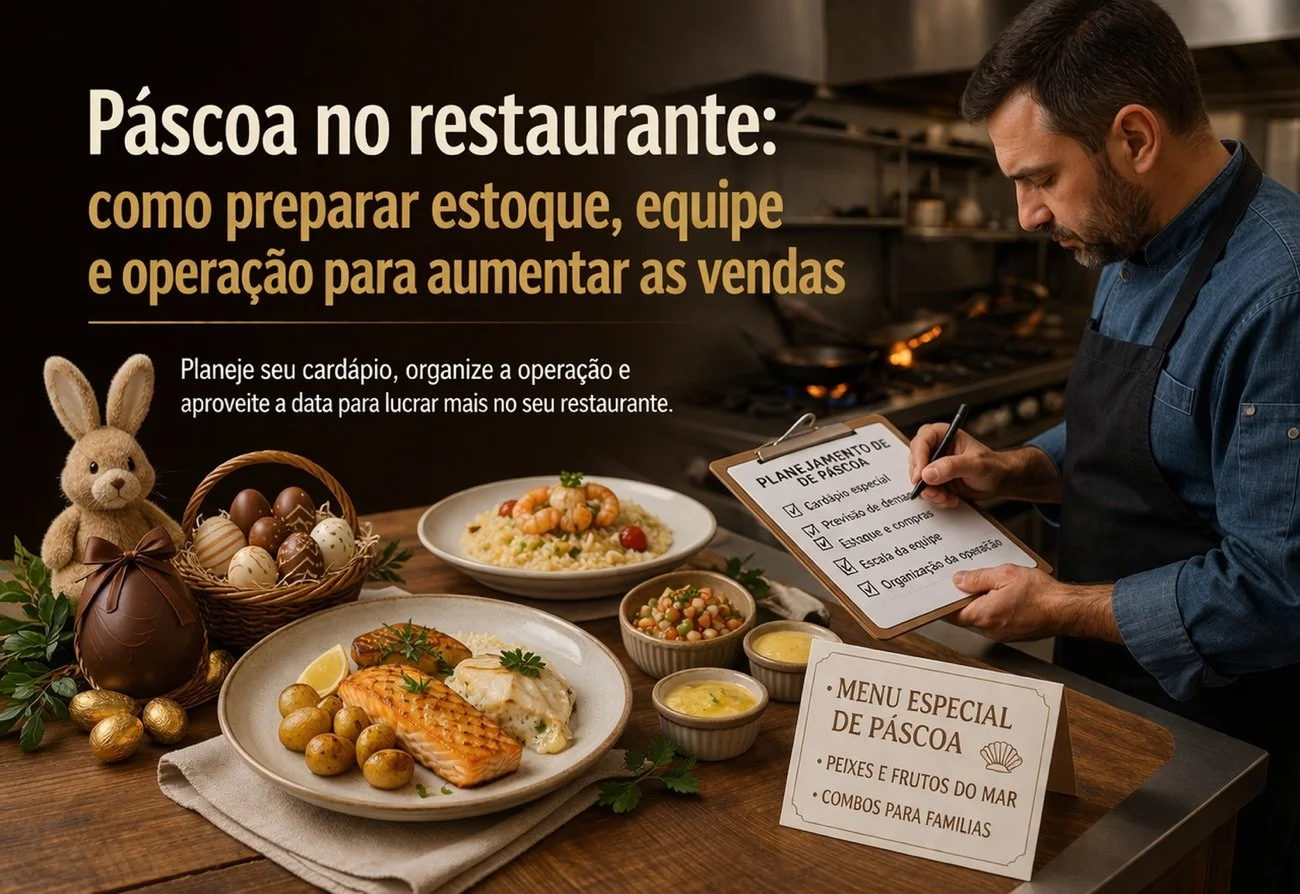 Páscoa no restaurante: como preparar estoque, equipe e operação para aumentar as vendas