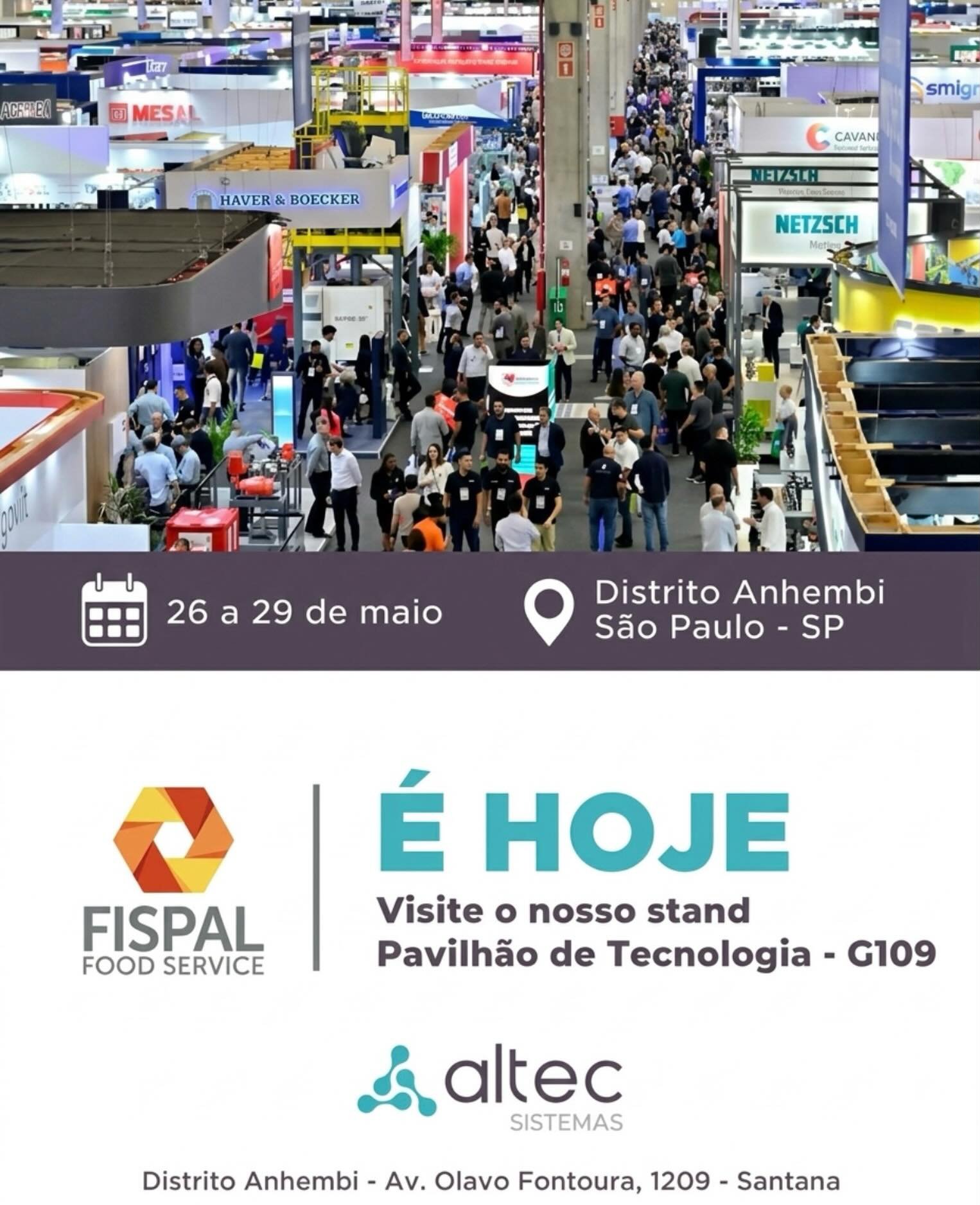 &Eacute; HOJE!

Venha tomar um caf&eacute; conosco e conferir de perto as principais inova&ccedil;&otilde;es tecnol&oacute;gicas para o mercado de food service.

📍 Te esperamos no Stand G109 (Pavilh&atilde;o de Tecnologia), no Distrito Anhembi! N&at