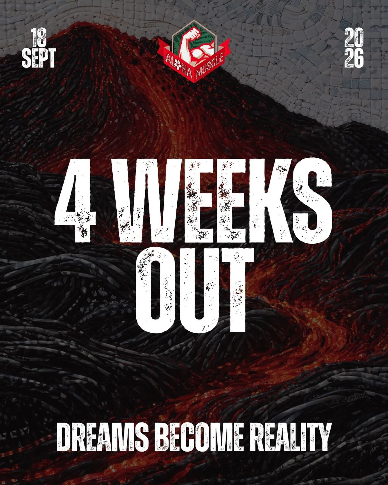 🔥 4 WEEKS OUT! 🔥

We&rsquo;re officially entering the final stretch! Only 4 weeks until the Aloha Muscle on September 18! 🏆

The stage is getting closer, the hard work is showing, and the excitement is building! To all of our athletes&mdash;stay f