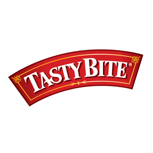 Tasty Bite logo with red and yellow curved design