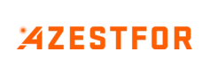 Logo depicting the word 'Zestfor' in orange, stylized capital letters on a white background.