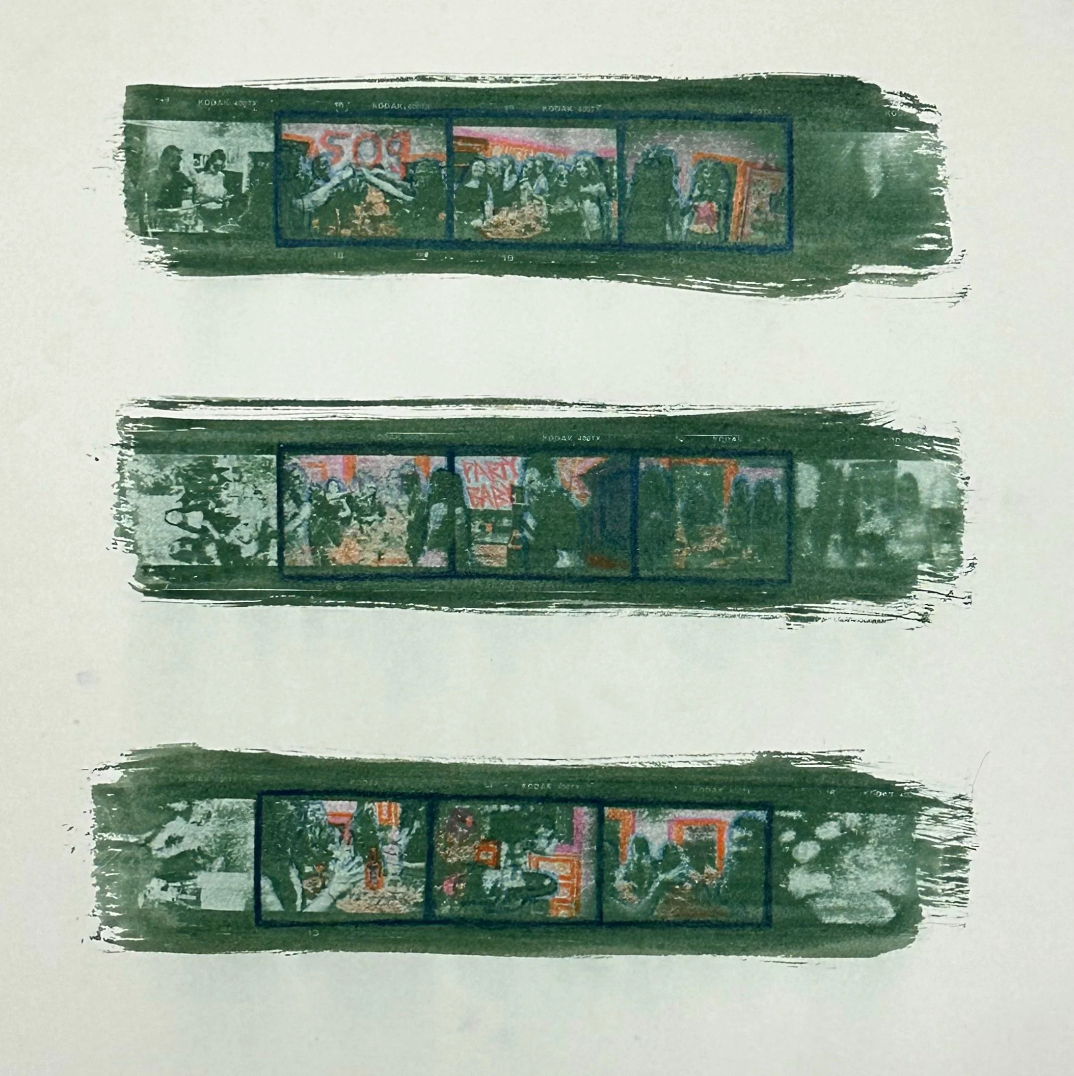 𝘙𝘦𝘦𝘭 𝘎𝘰𝘰𝘥 𝘛𝘪𝘮𝘦𝘴

Gum dichromate process on negative strips, then hand-colored