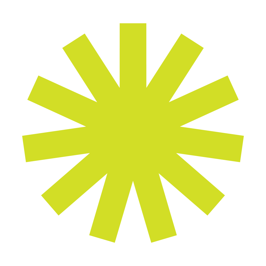Bright yellow asterisk symbol on a black background.