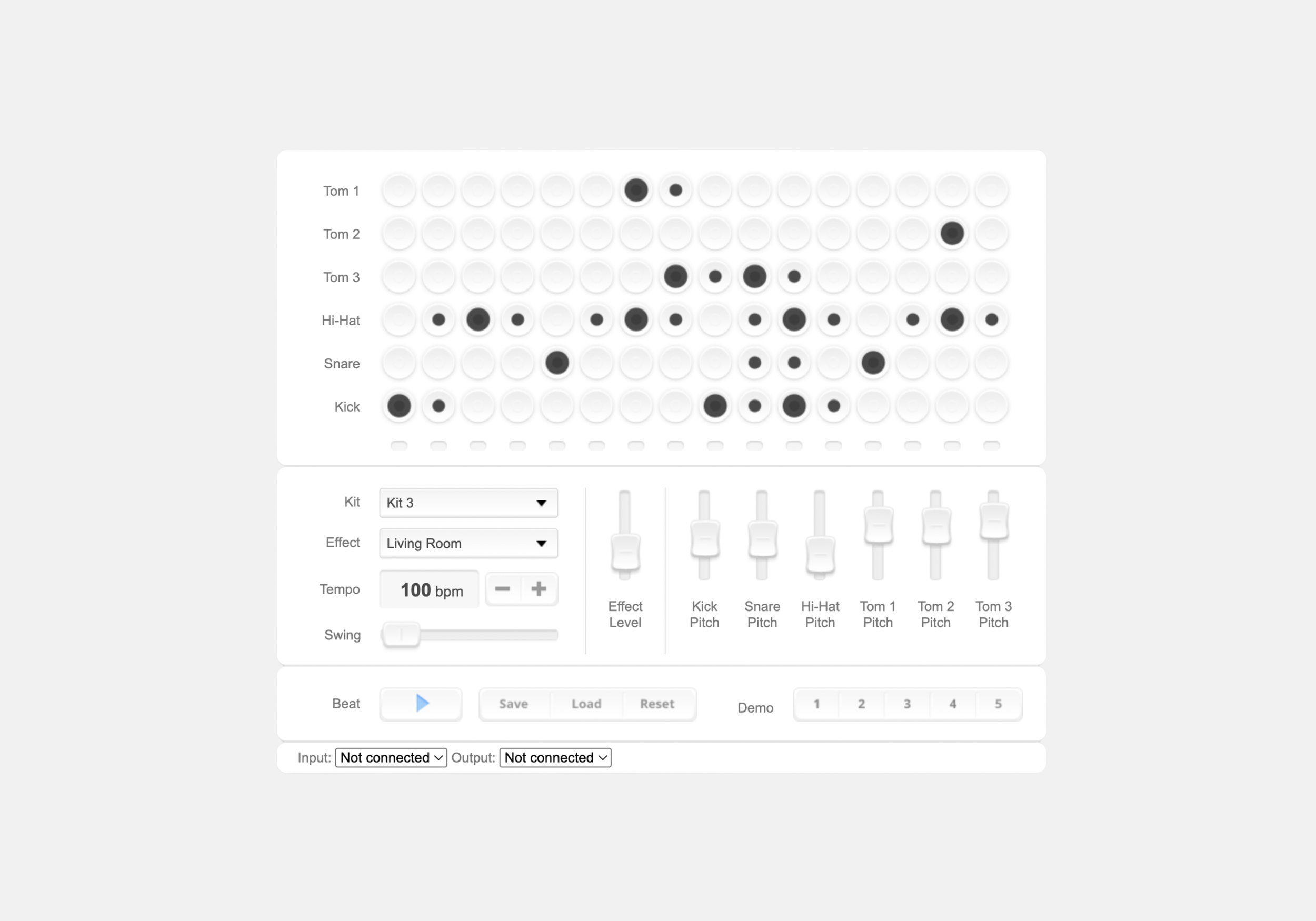 Shiny Happy WebAudio MIDI-fied Drum Machine