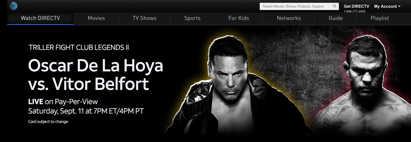 De La Hoya v Belfort Header
