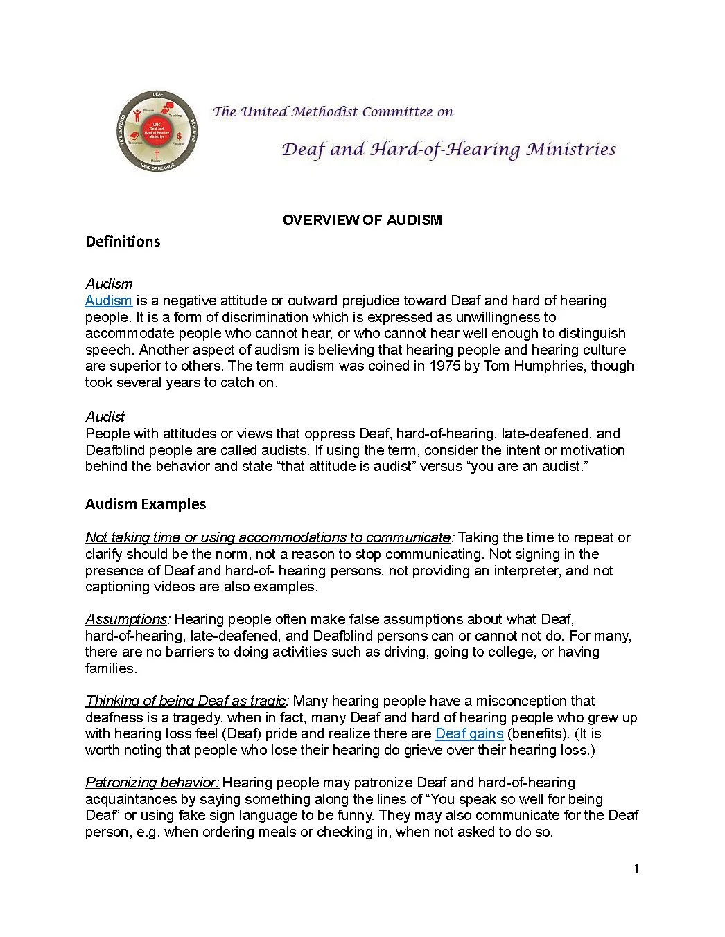 Overview of Audism